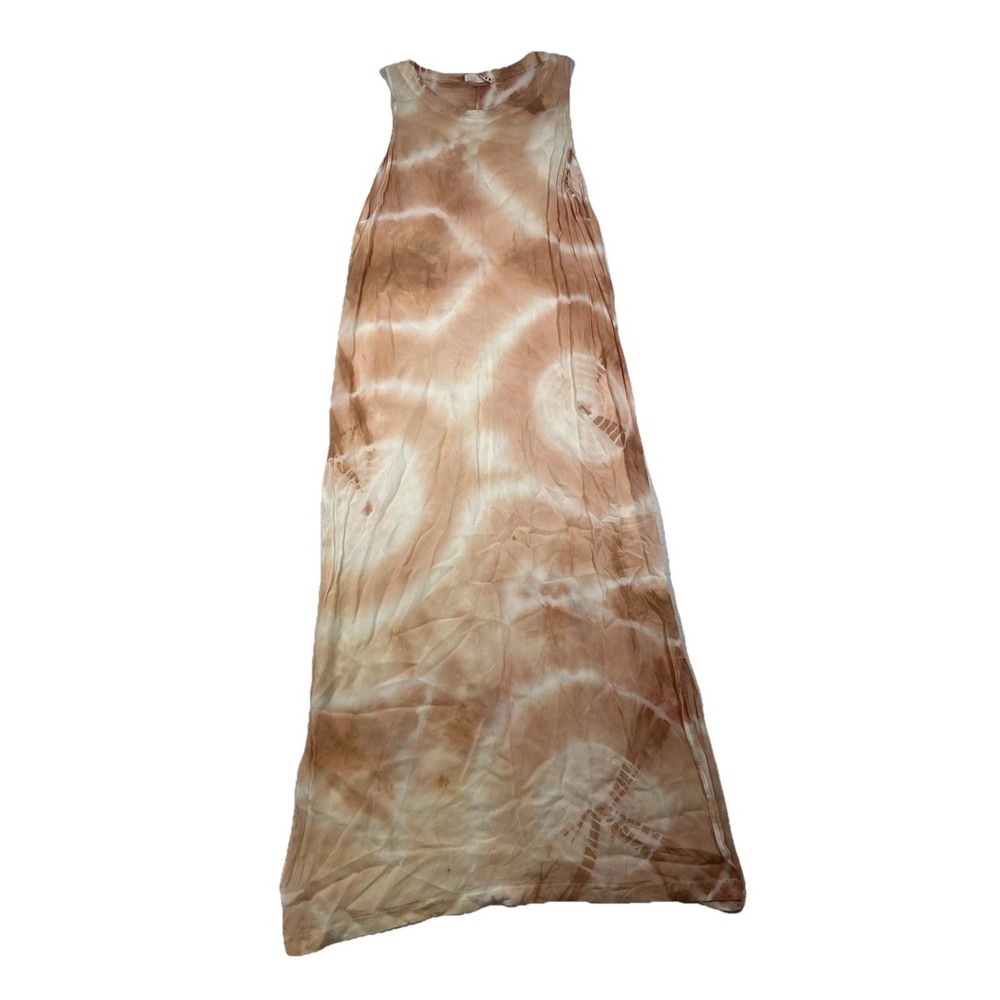 Lacusa‎ Peach And Cream Tie Dye Maxi Dress Sheer Size S EUC